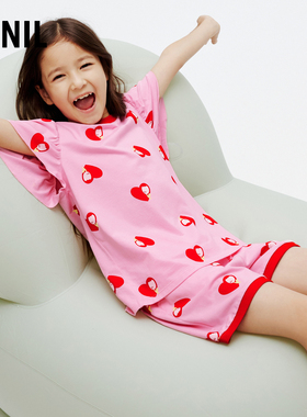【3A级抗菌】安奈儿童装女童短袖家居服套装2024夏季新款睡衣宽松