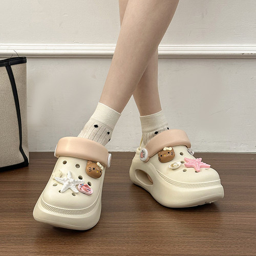 可爱少女心小猫洞洞鞋女春夏季