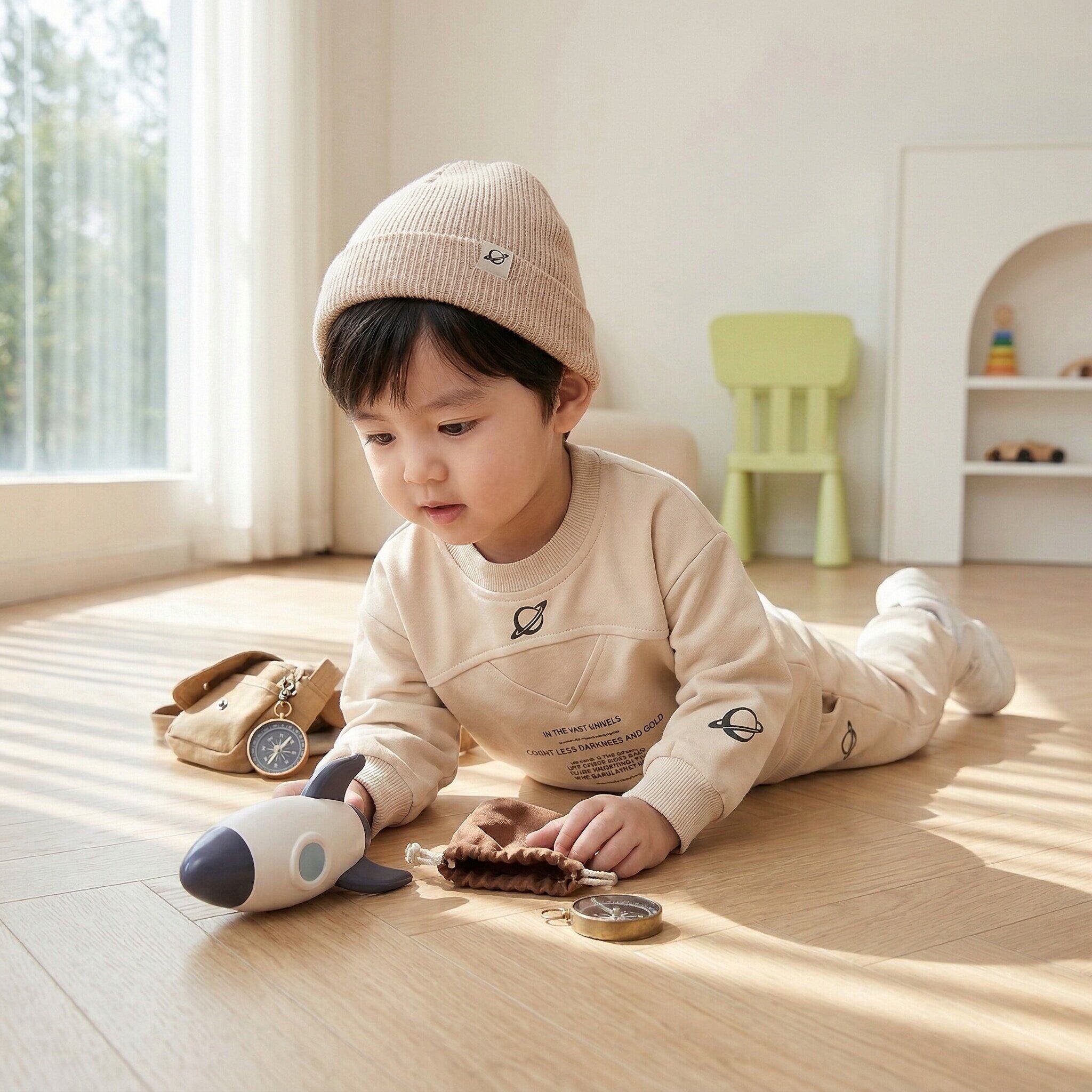 春季儿童休闲圆领卫衣套装2026新款男女童时尚字母宽松衣裤两件套