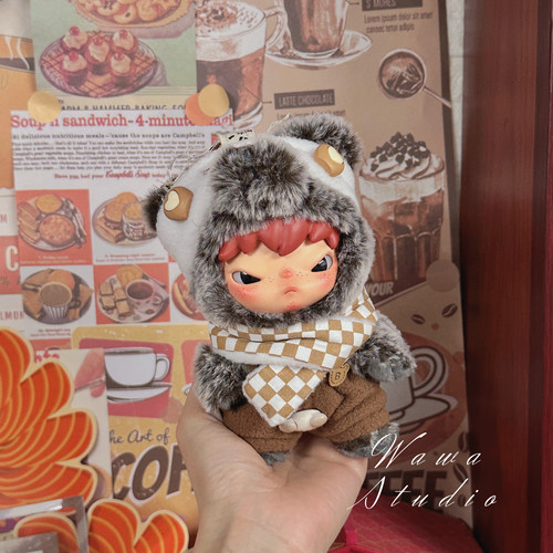 仅娃衣)小野公路日志可爱娃搪毛绒公仔棕系换装娃衣可爱英伦着替