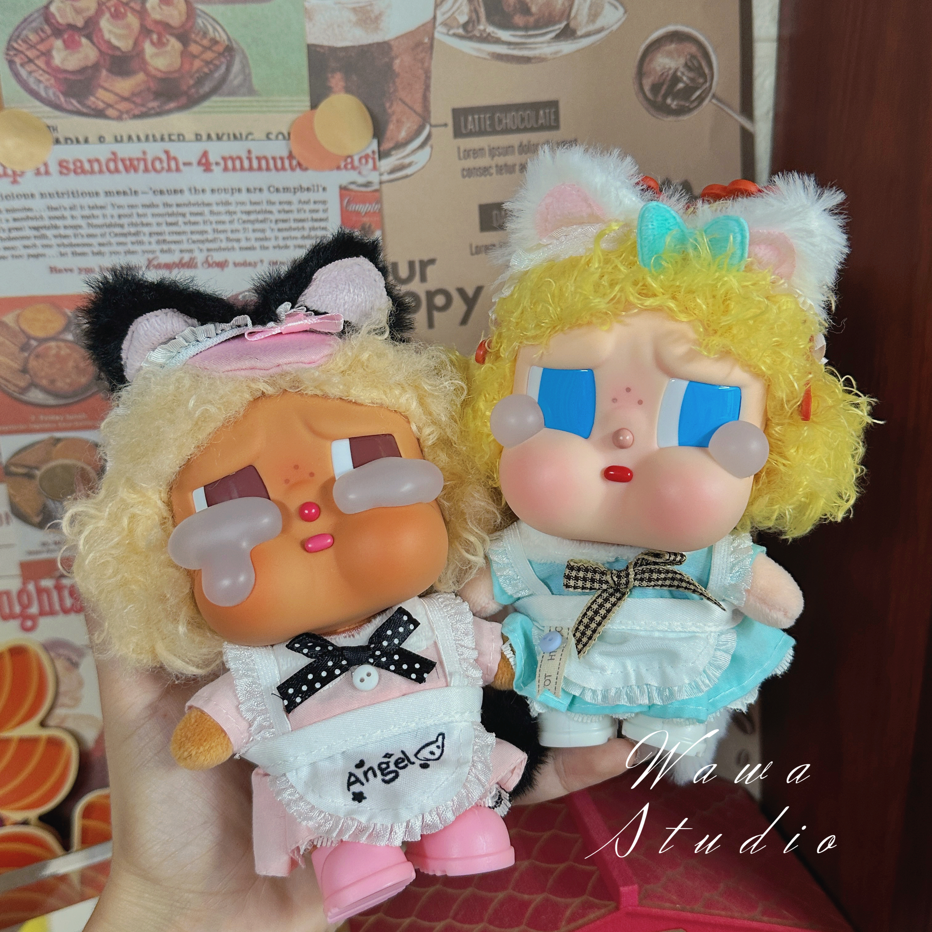 哭娃CRYBABYvacation系列搪胶毛绒吊卡甜在一起娃衣crybaby衣服