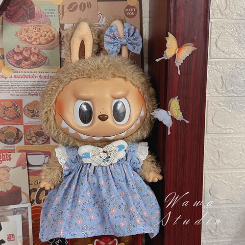 38cm labubu娃衣拉布布的衣服大型公仔公主裙法式裙子可爱大娃