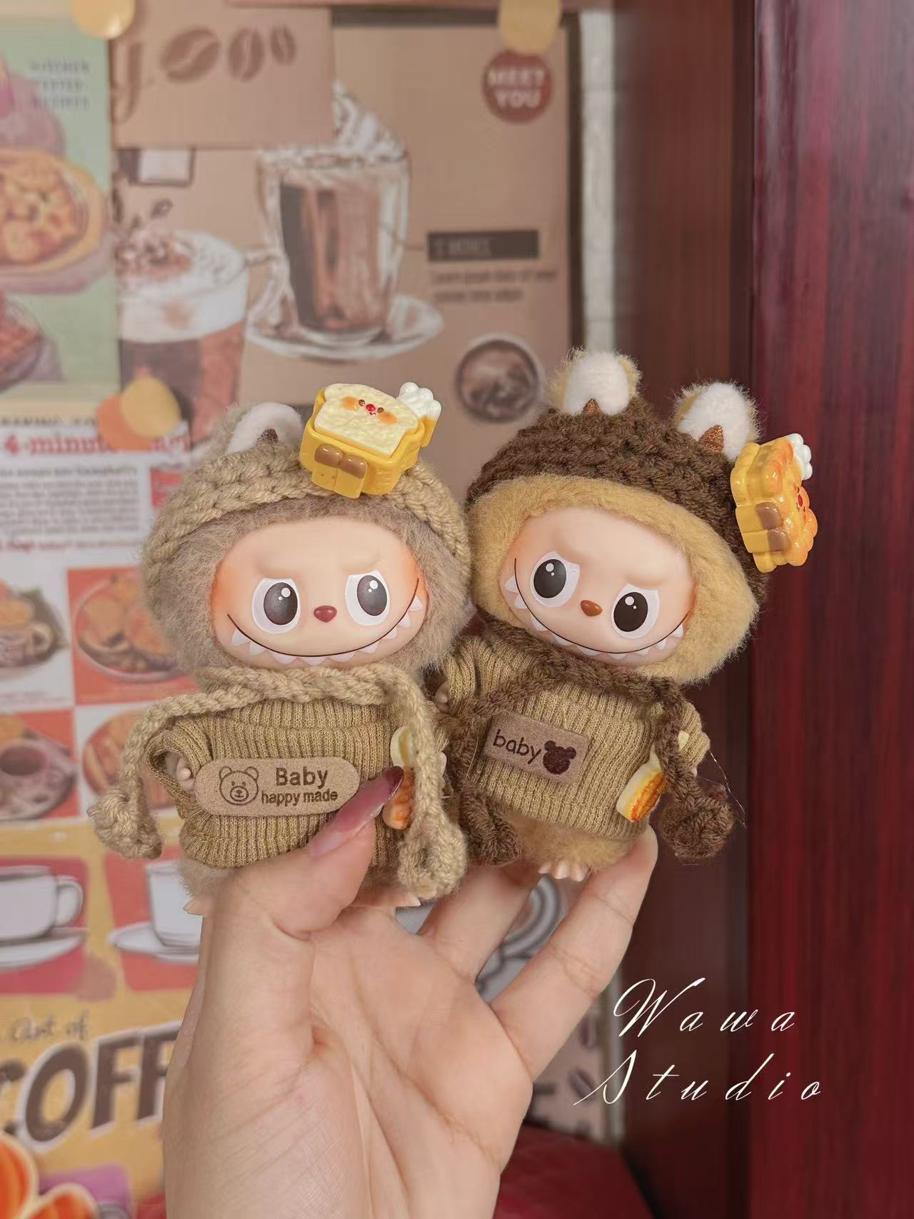 4.0迷你拉布布娃衣labubu四代心底密码mini可爱baby搪胶玩偶衣服