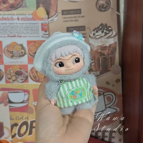 现货三代Wakuku立刻开挂吧系列摆件盲盒毛绒娃娃搪胶粉色可爱娃衣