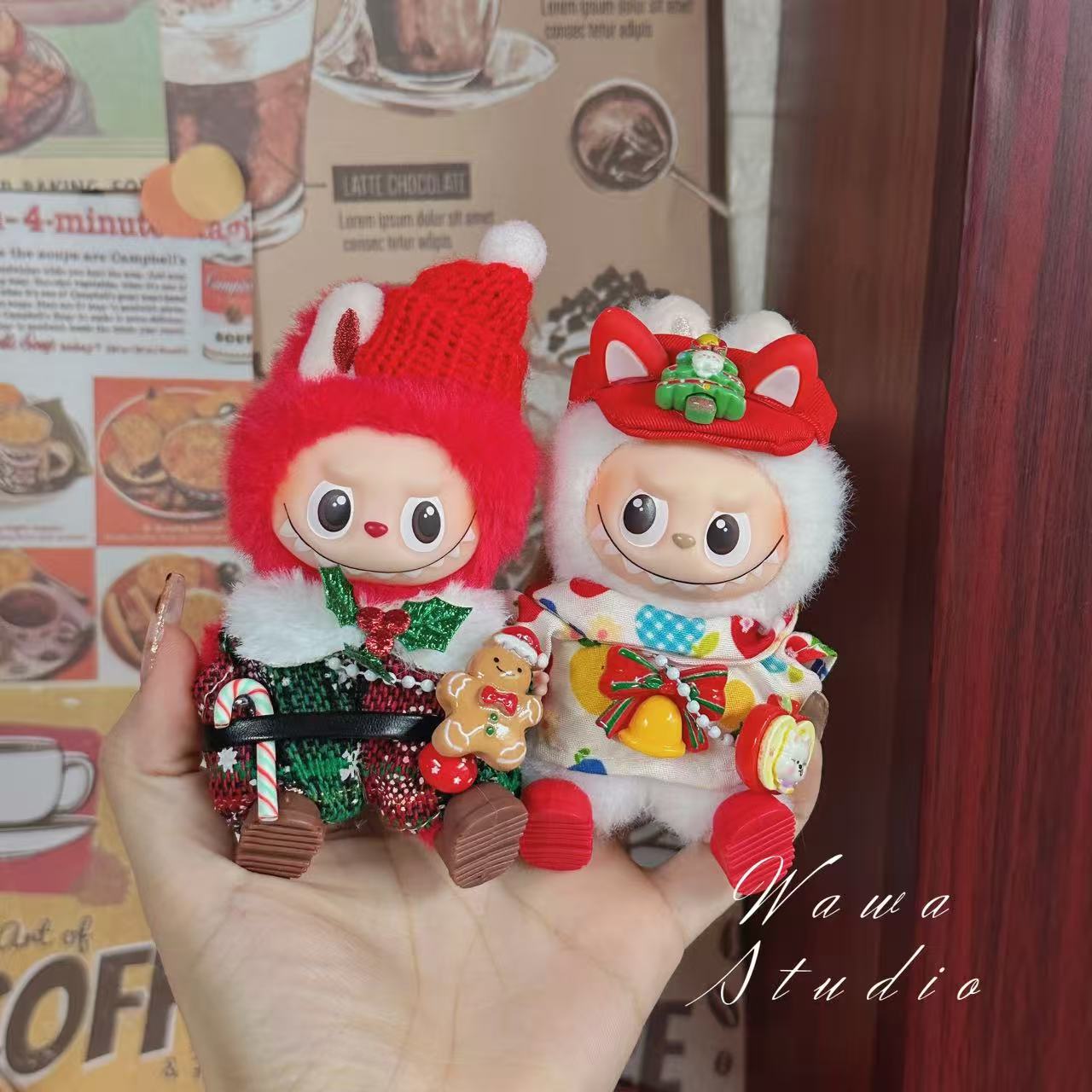 四代仅衣服10cm迷你拉怖怖4.0娃衣Iabubu着替娃娃卡通毛绒帽子