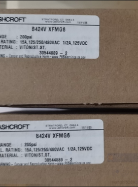 ASHCROFT/雅斯科压力开关B424V-XFMG6, 200 psi