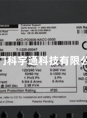 KOLLMORGEN科尔摩根伺服驱动器AKD-P00606-NACC-0000