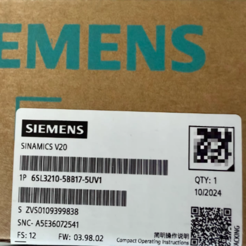 SIEMENS西门子V20变频器6SL3210-5BB17-5UV1，0.75KW，220V，IP20
