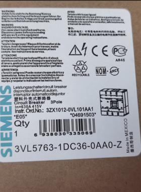 SIEMENS/西门子塑壳断路器3VL5763-1DC36-0AA0-Z