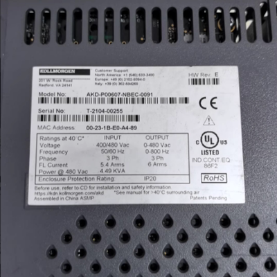 KOLLMORGEN科尔摩根伺服驱动器AKD-P00607-NBEC-0091