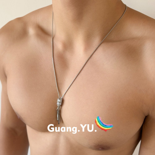GuangYu抽拉式小蛮腰钛钢长项链