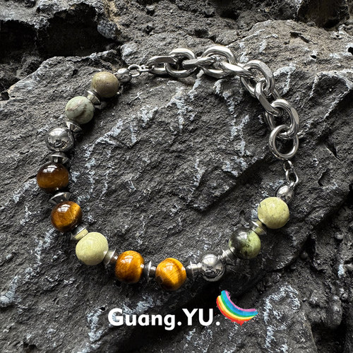 GuangYu新中式拼色串珠手链复古