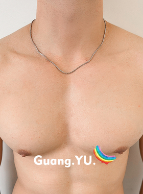 GuangYu钛钢简约锁骨链冷淡风小众细项链男生高级感素链颈链百搭
