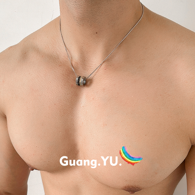 GuangYu字母小蛮腰吊坠钛钢项链