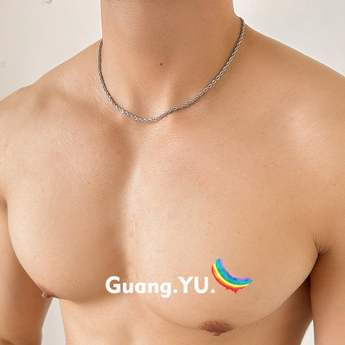 GuangYu简约麻花编织钛钢项链