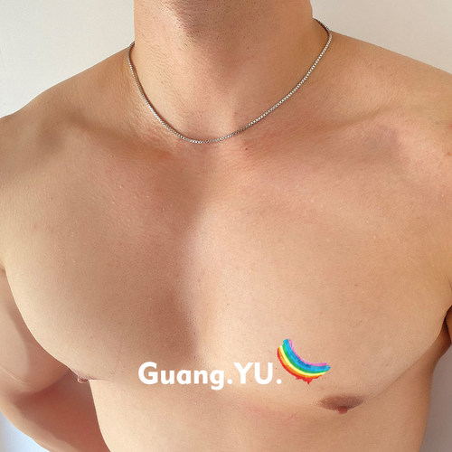 GuangYu高级感简约银色细项链潮