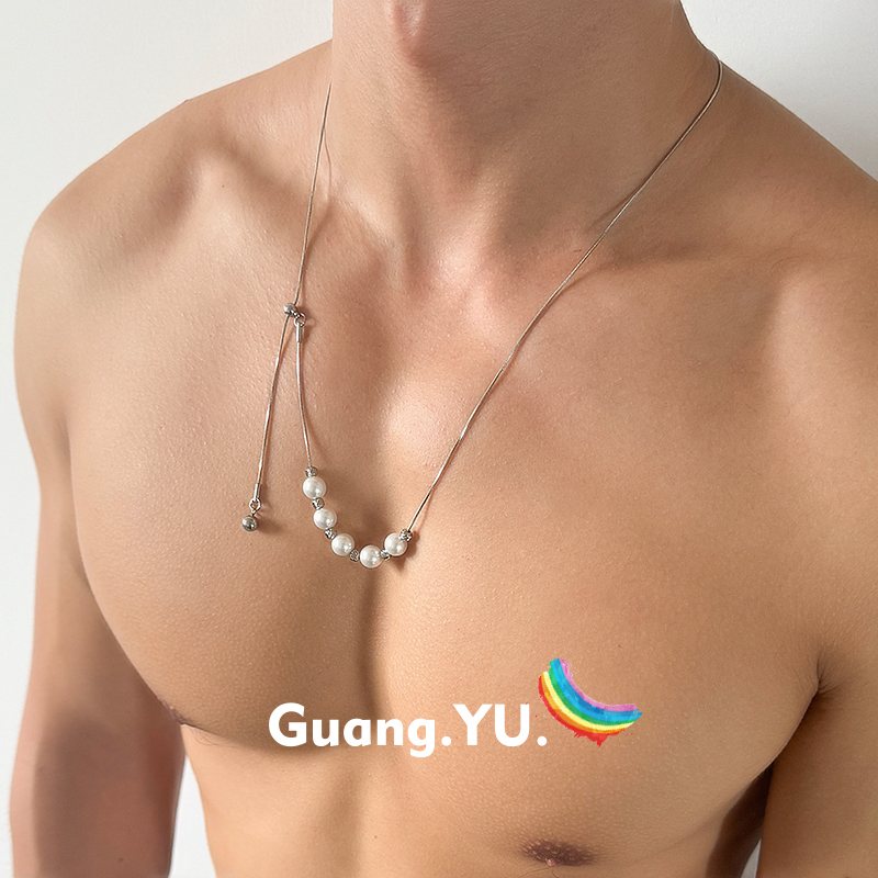 GuangYu抽拉式珍珠项链长款配饰