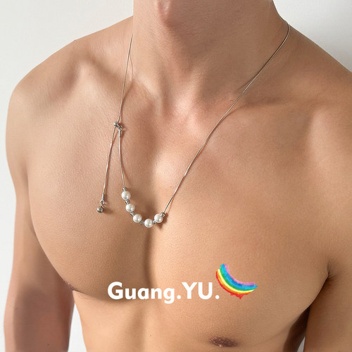 GuangYu抽拉式珍珠项链长款配饰