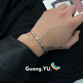 GuangYu莫比乌斯钛钢手链男生高级感嘻哈小众冷淡风简约配饰女潮