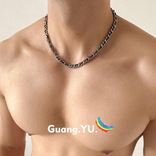 GuangYu链条缠绕古巴链男项链潮
