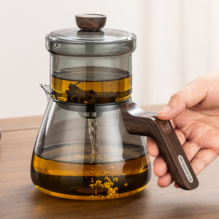 顶壶2026新款高端磁吸飘逸杯泡茶壶全玻璃茶水分离一键过滤茶具
