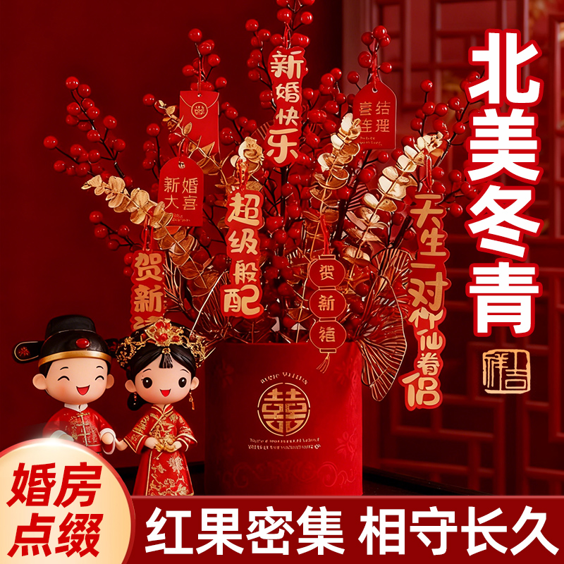 领沃北美冬青春节婚房点缀年宵花