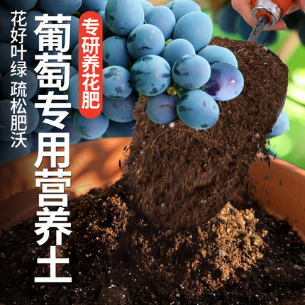葡萄专用营养土养花通用花土有机家用透气疏松多肉蔬果育苗种植土