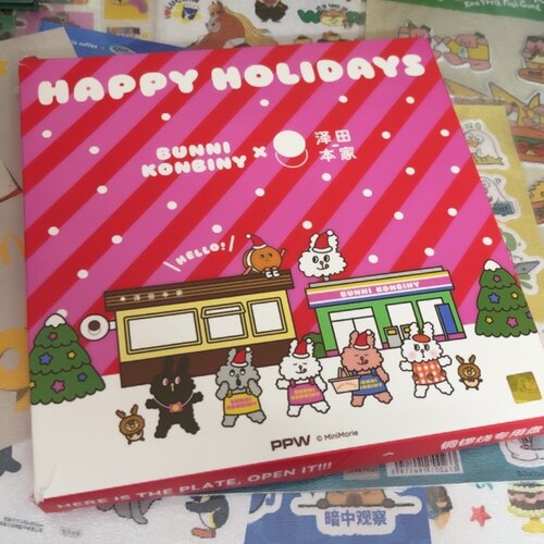 全新泽田本家周边圣诞节Bunnikonbiny兔子便利店联名餐盘子甜品盘