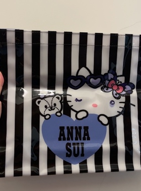 全新台湾hellokitty条纹手提手挽包可爱卡通收纳袋annasui联名包
