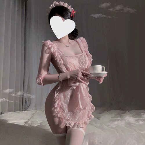 姬GILL女佣内衣法式蕾丝吊带酒吧黑丝少女女仆薄透视清纯诱惑制服