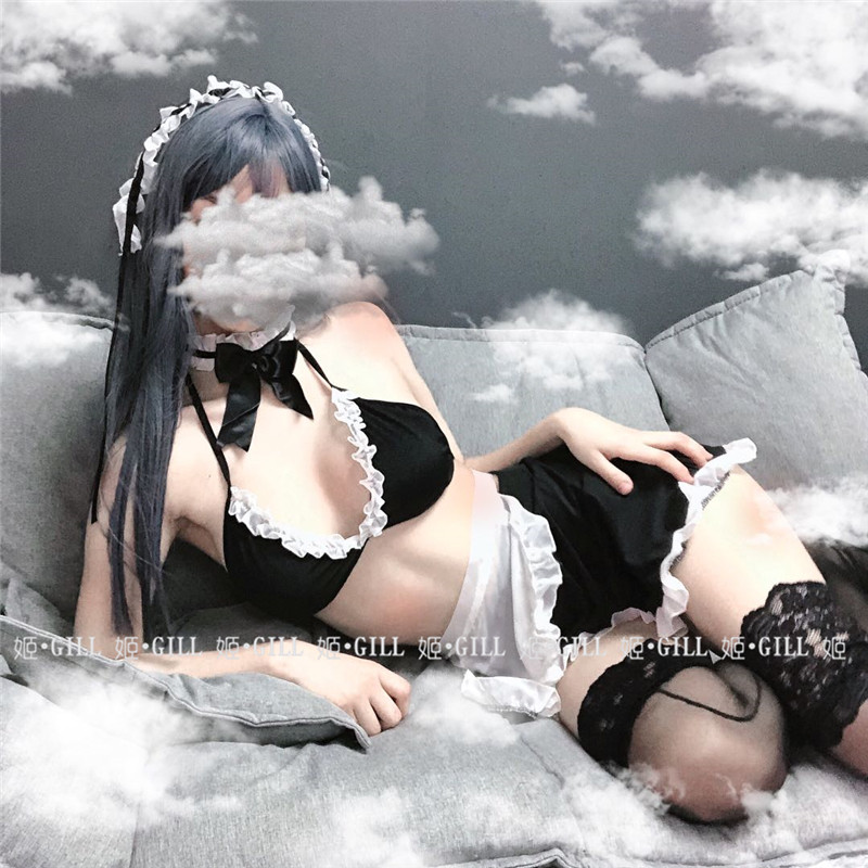 木耳边性感女仆制服诱惑情趣内衣
