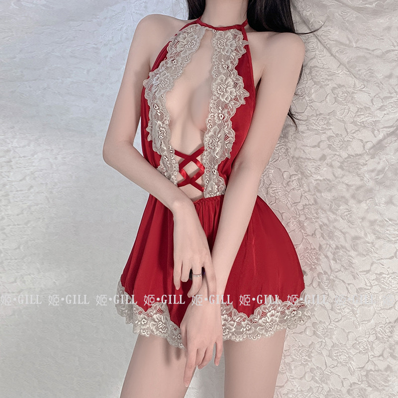 gill性感蕾丝透视诱惑睡衣背部