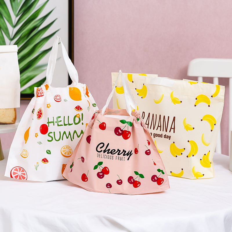 束口袋服装袋定制塑料袋外卖包装袋抽绳打包袋磨砂手提袋印刷logo