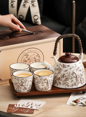 漫时光鹊跃枝头茶壶杯子套装轻奢高级感乔迁水杯茶具礼盒新婚礼物