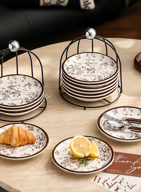 漫时光法式鹊跃枝头陶瓷吐骨碟家用垃圾盘轻奢高级感分餐点心碟子