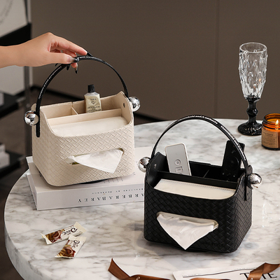 漫时光可旋转纸巾盒客厅轻奢高档抽取式卫生纸盒桌面多功能创意茶