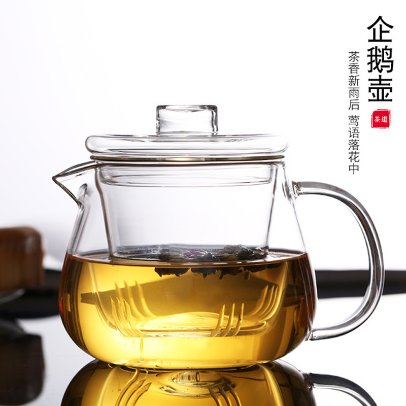 高硼硅耐热玻璃花茶壶内胆过滤加厚企鹅壶鸭嘴煮泡茶壶功夫茶壶