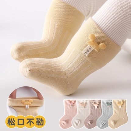新生婴儿袜子春秋冬棉0一3月6婴幼儿1岁舒适加厚宝宝松口中筒袜