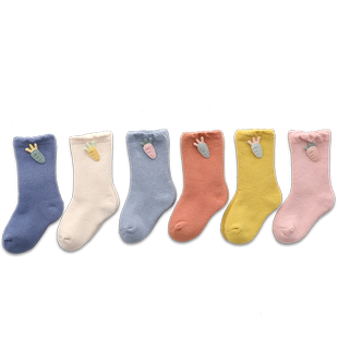 婴儿袜子冬季舒适加厚保暖松口新生婴幼儿春秋冬儿童宝宝中长筒袜