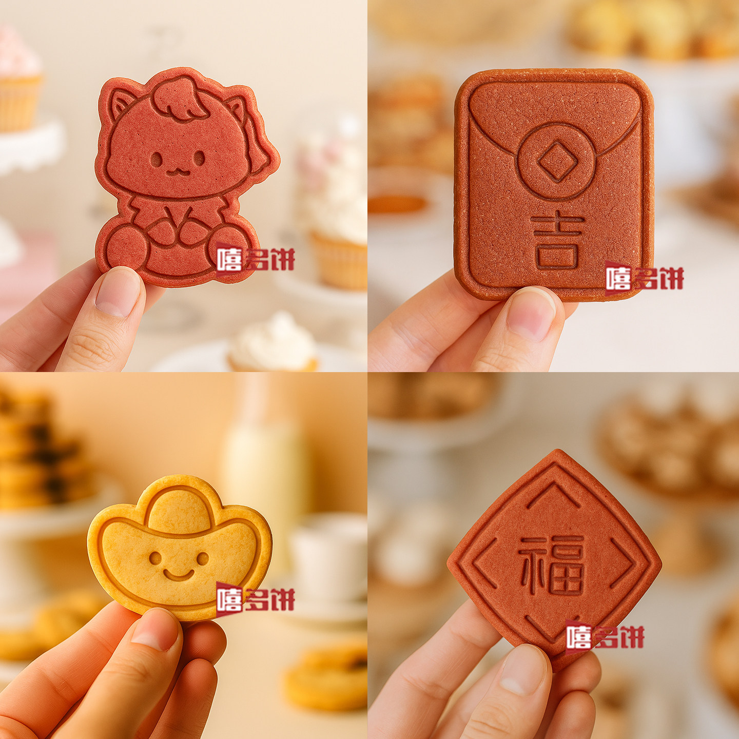 2026新年小饼干模具小马福袋元宝3d立体diy家用按压式烘焙模具