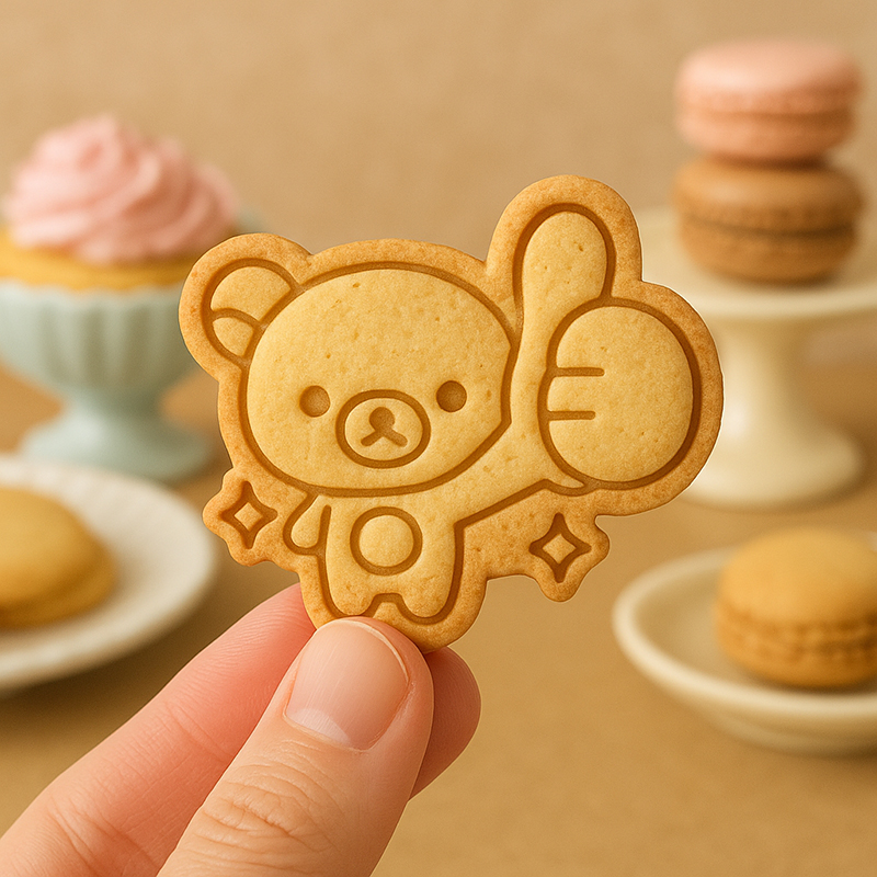 卡通轻松熊饼干模具可爱小熊黄油曲奇diy家用烘焙按压式模具工具
