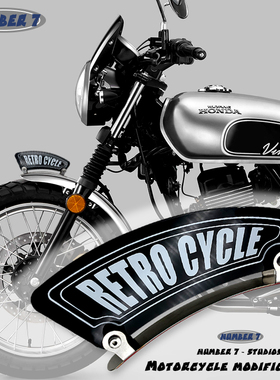 适用于本田CGX150 CG125 CB190SS改装复古个性挡泥板风刀装饰牌