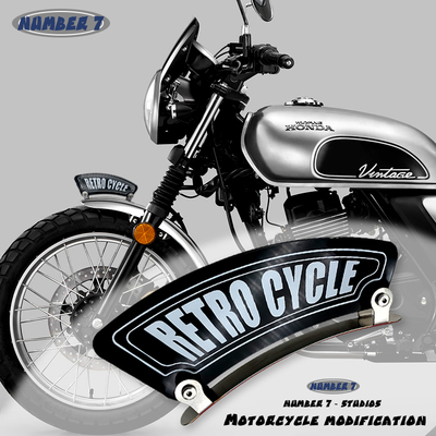 适用于本田CGX150 CG125 CB190SS改装复古个性挡泥板风刀装饰牌