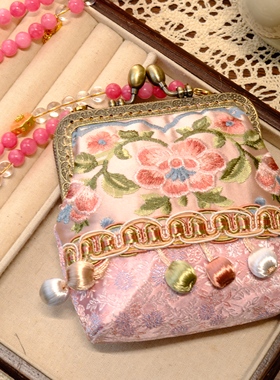 春季新品新中式国风手工刺绣绣花斜挎链条手机包可拆卸手机链