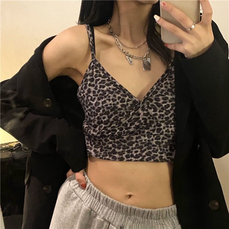 Real price leopard print vest for summer new design women's top