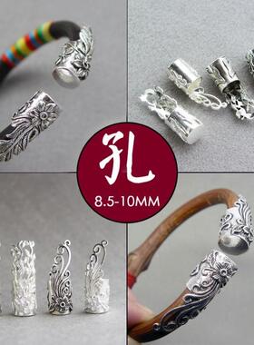 雕花管套藏银锌合金套扣复古藤镯