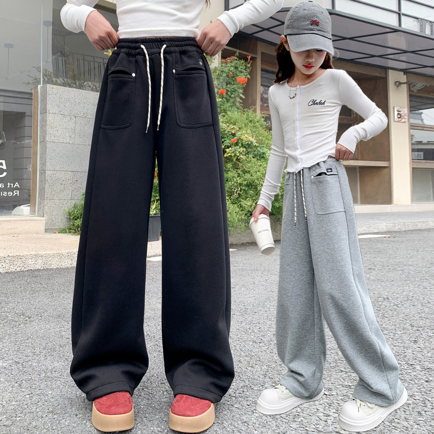 女童裤子春秋外穿2026新款中大童女孩春季宽松卫裤休闲直筒阔腿裤,童装/婴儿装/亲子装,裤子,淘宝优惠券,粉丝福利购,淘宝优惠卷