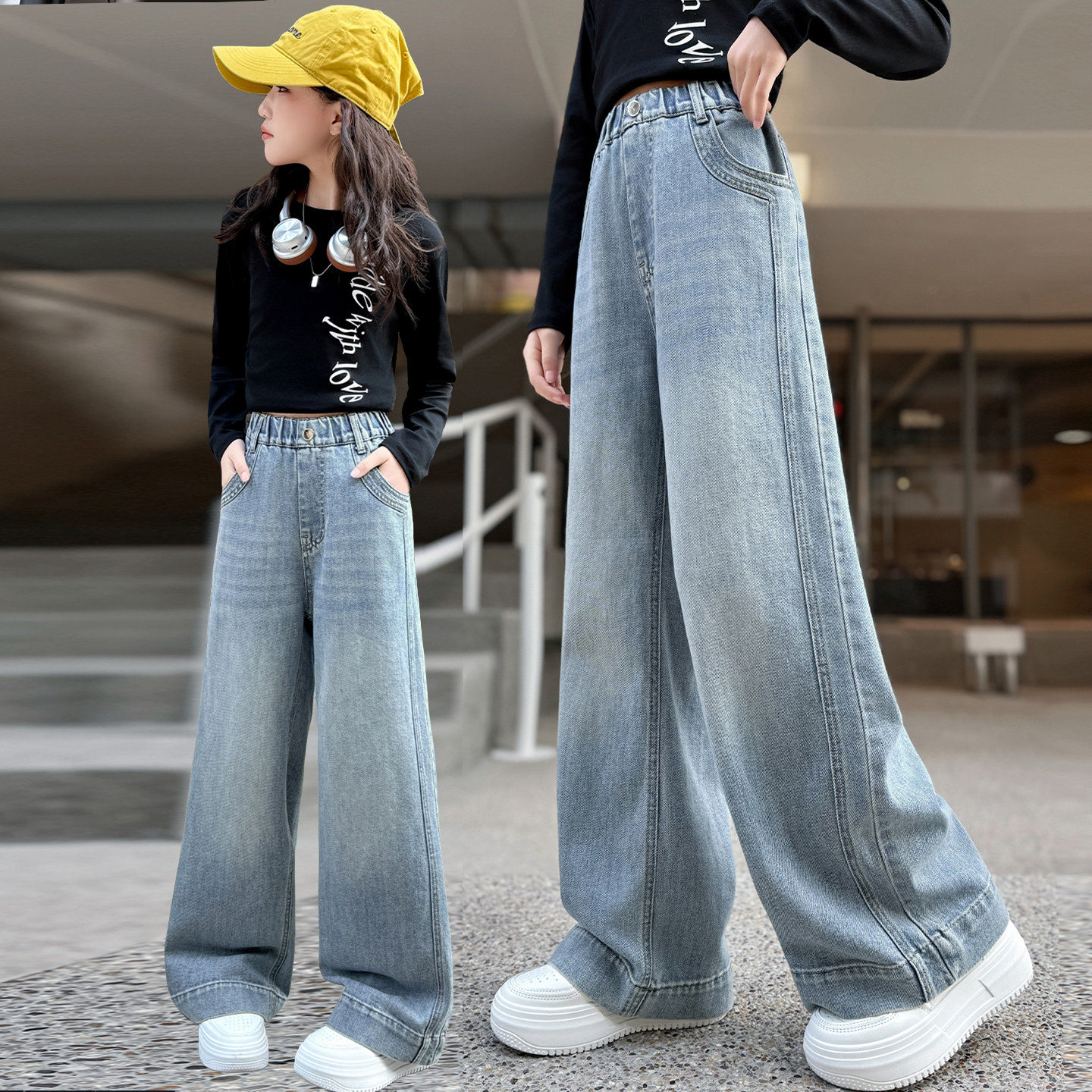 女童春秋裤子外穿2026新款中大童韩版休闲牛仔裤女孩窄版直筒裤潮,童装/婴儿装/亲子装,裤子,淘宝优惠券,粉丝福利购,淘宝优惠卷