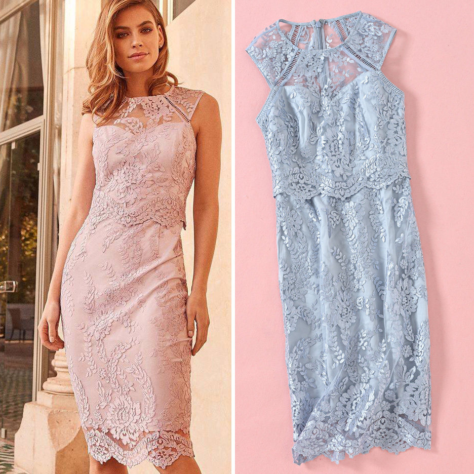 欧美圆领满服重工刺绣花卉显瘦修身蕾丝连衣裙 外贸原单女装夏季