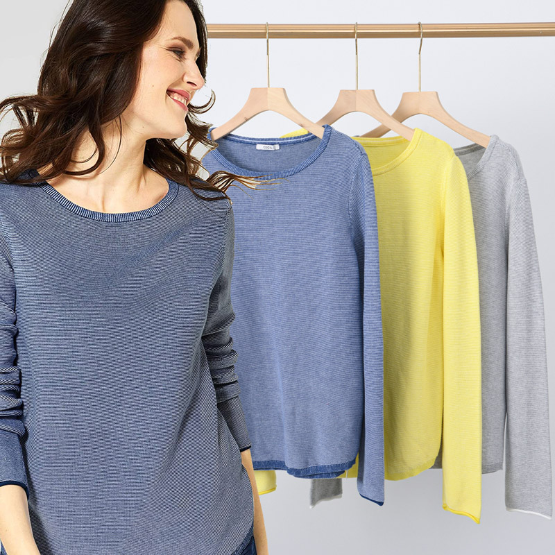 出德国全棉套头圆领水洗针织衫